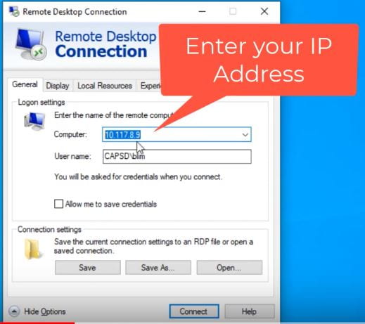 type in your IP Address